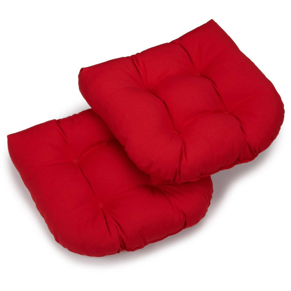 Blazing Needles 19-inch U-Shaped Twill Tufted Dining Chair Cushion (Set of 2)
